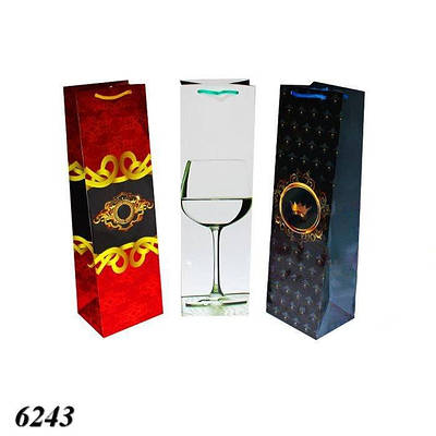 Пакет подарунковий Пляшка 12х40х10 см (10шт)