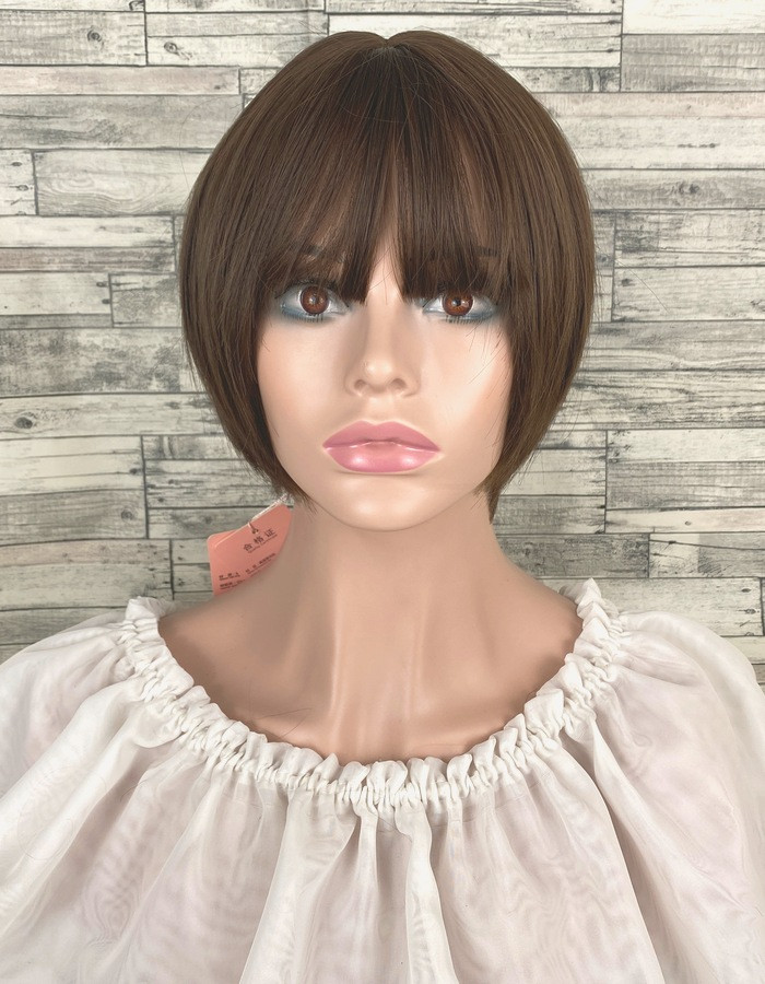 Перука каштанова коротка стрижка жіноча для жінок, фото 1