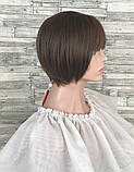 Перука каштанова коротка стрижка жіноча для жінок, фото 3