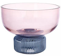 Фруктовниця скляна Ariadne "Carol" Ø 20x15 см, рожевий із блакитним