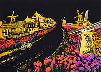 Скретч картина "Dutch Windmill" (Голландская мельница) 41x29