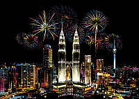 Цветная скретч картина "Malaysia" (Малайзия) 41x29