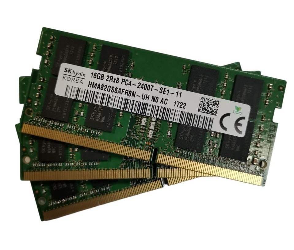 Пам'ять для ноутбука SoDIMM DDR4 16Gb 2Rx8 PC4-2400T-SE1-11 SK Hynix HMA82GS6AFR8N-UH | Б/В