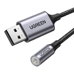 USB-адаптер для звукової карти Ugreen USB to Jack 3.5 mm Grey (CM477)