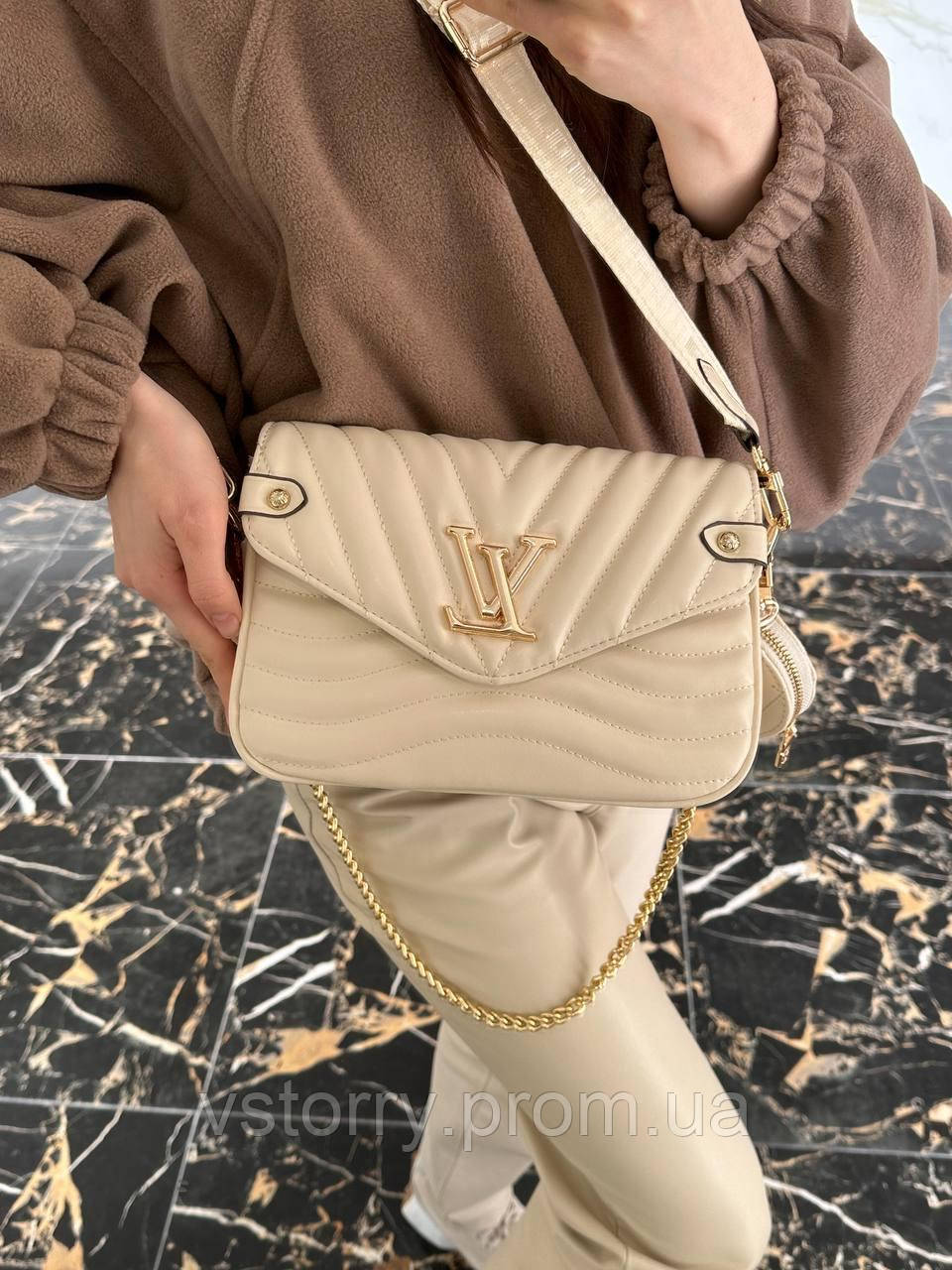 Купить Vuitton New Wave Multi Pochette Beige Сумка женская LV Луи