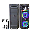 Портативна колонка KOLAV-M2102, 2х10", ПУ, бездротовий мікрофон, RGB підсвічування, фото 2