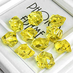 Декоративні кристали "Штучний лід"  ~24х17 мм, жовтий (10 шт)