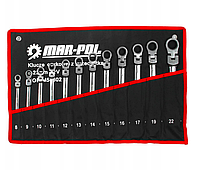 Набор ключей рожково-накидных с трещоткой 8-22 мм MAR-POL M58602