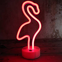 Неоновый светильник ночник Фламинго настольная декоративная лампа Neon Decoration Красный (Оригинальные фото)