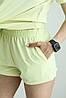 Комплект жіночий на літо тканина 'лакоста' короткі шорти та футболка колір лимонний, фото 8