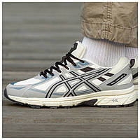 Мужские кроссовки Asics Gel Venture 6 White Grey Black, серые кожаные кроссовки асикс гель вентуре 6