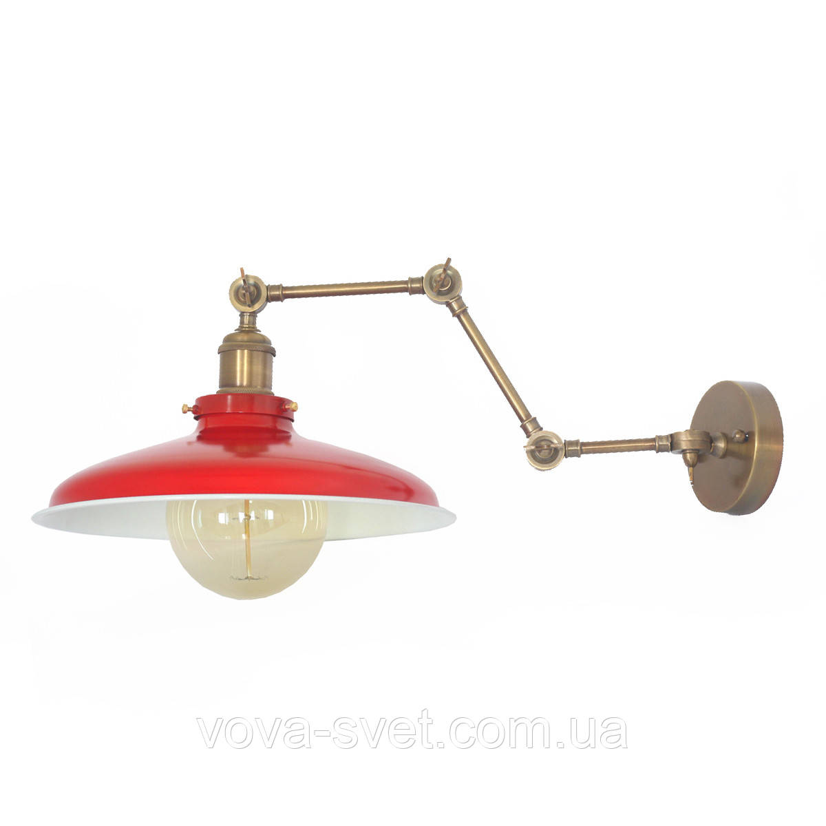 Настінно-стельовий світильник купол Loft Steampunk [ on Wall Ceiling Red & White ] (4- поворотний)