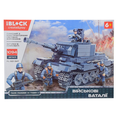 Конструктор iBlock PL-921-347 Воєна техніка Танк Panzer 6 tiger 2 - 1094 деталі