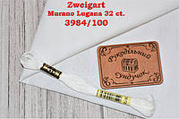 Тканина рівномірного переплетіння Zweigart Murano Lugana 32 ct. 3984/100 White (білий) 50*70 см