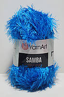 Нитки пряжа для в'язання "травка" SAMBA YarnArt Самба Ярнарт № 40 - темний блакитний
