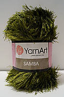 Нитки пряжа для в'язання "травка" SAMBA YarnArt Самба Ярнарт № 530 - темна оливка