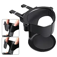 Підстаканник автомобільний універсальний у дефлектор вентиляції чорний B1101 для пляшок банок з кріпленням та фіксаторами