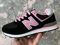 Женские кроссовки New Balance 574 Black Pink
