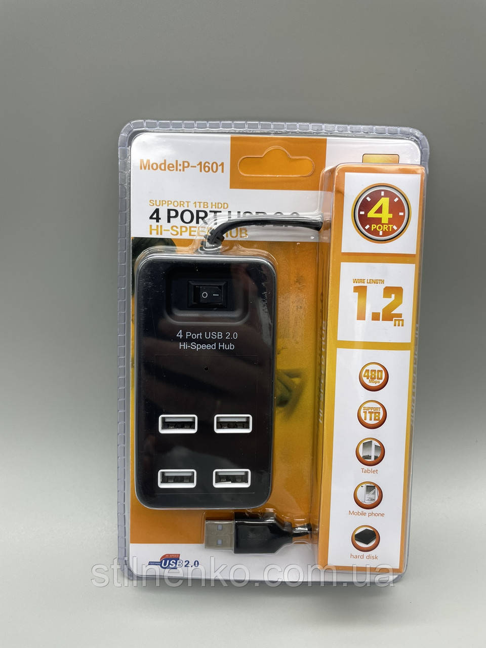 Хаб 4 порта USB2.0 P-1601 - фото 1 - id-p1875080199