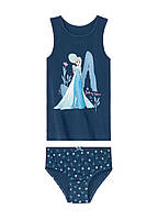 Майка + трусики хлопковые с рисунком для девочки Disney Frozen 378990 098-104 см (2-4 years) темно-синий