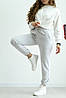 Штани жіночі турецька тринитка з вистрочкою колір меланж, фото 2