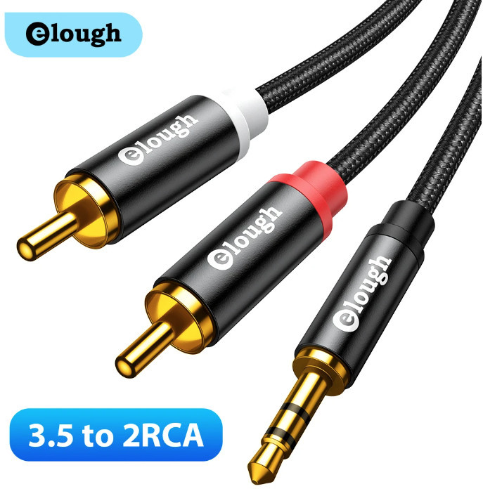 Аудіокабель Jack 3.5 - RCA аудіокабель AUX 3.5 мм 1 або 2 метри