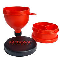 Таблетница конусная OstroVit Funnel + Pillbox Keyring Red Black