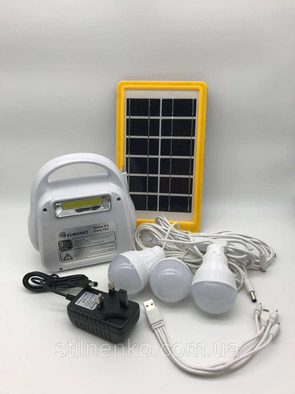 Лампа Solar light system EURONET 104 (6000 MAH) + MP3 - фото 1 - id-p1875085602