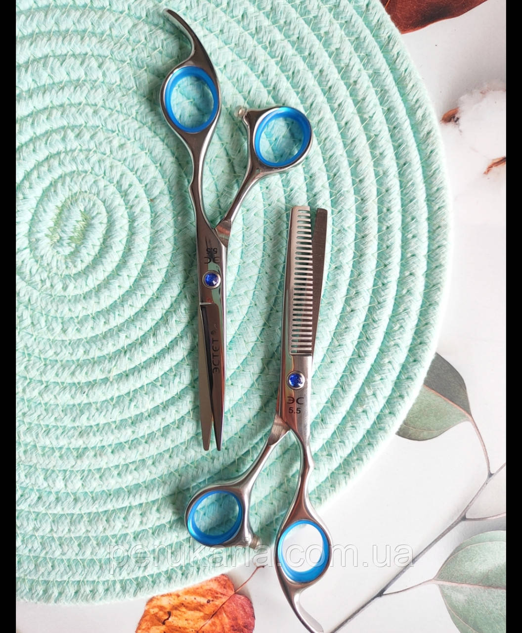 Професійний набір перукарських ножиць "ЕСТЕТ"
для стрижки волосся, розмір 5,5 см, фото 1