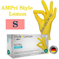 Перчатки нитриловые желтые AMPri Style Lemon размер S, плотность 4г, уп.100 шт