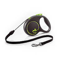 Рулетка Flexi для собак BLACK DESIGN трос зелений M 5м арт.FL 033425
