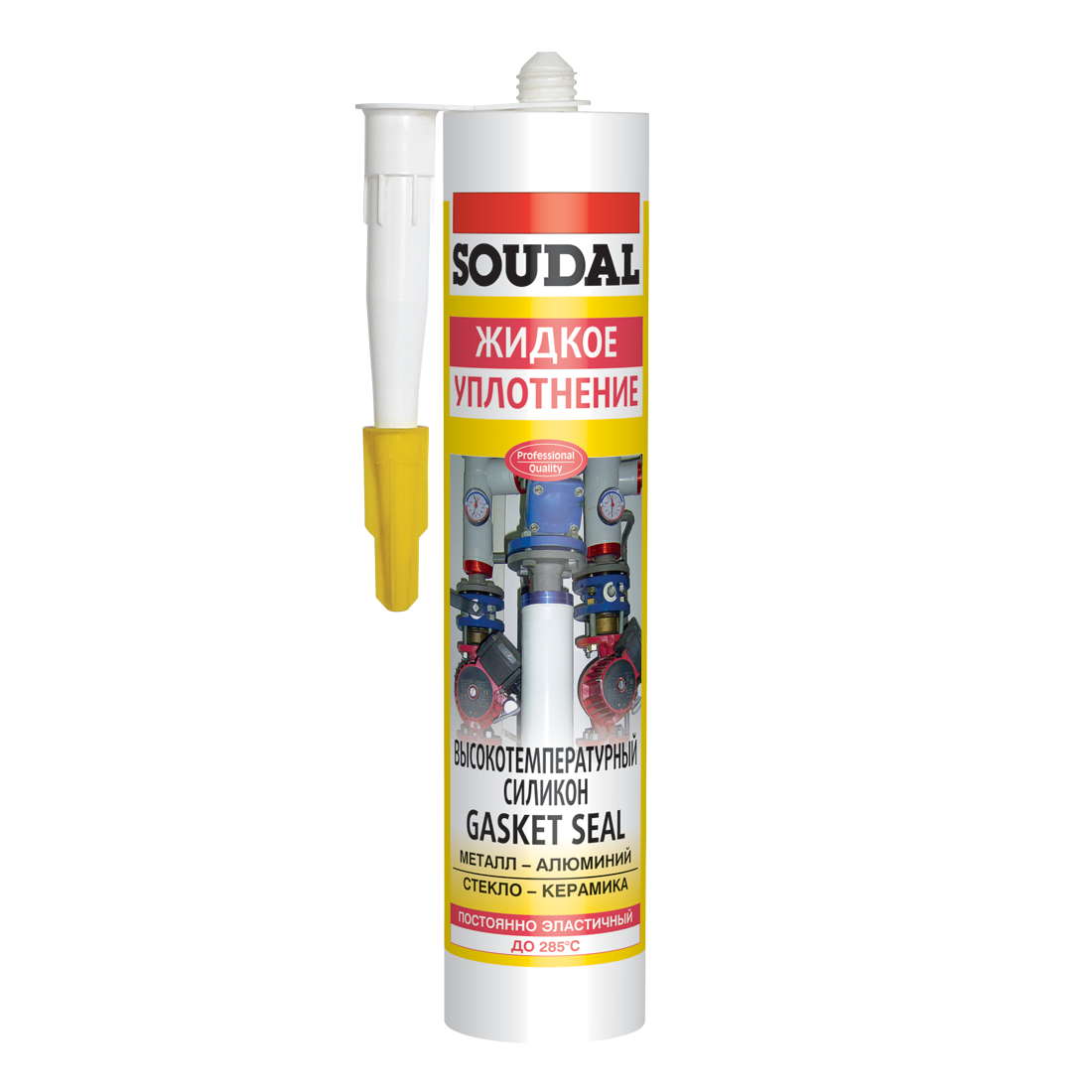 Силіконовий герметик Soudal Gasketseal/t<285/ високотемпературний Червоний