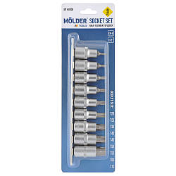 Набір торцевих головок TORX на планці Molder 1/2" сталь CR-V 9 шт (MT68009)
