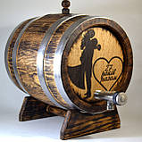 Дубова бочка 5 л. для витримки спиртних напоїв: віскі, вина, коньяку, бренді. Безплатно покриття воском., фото 6