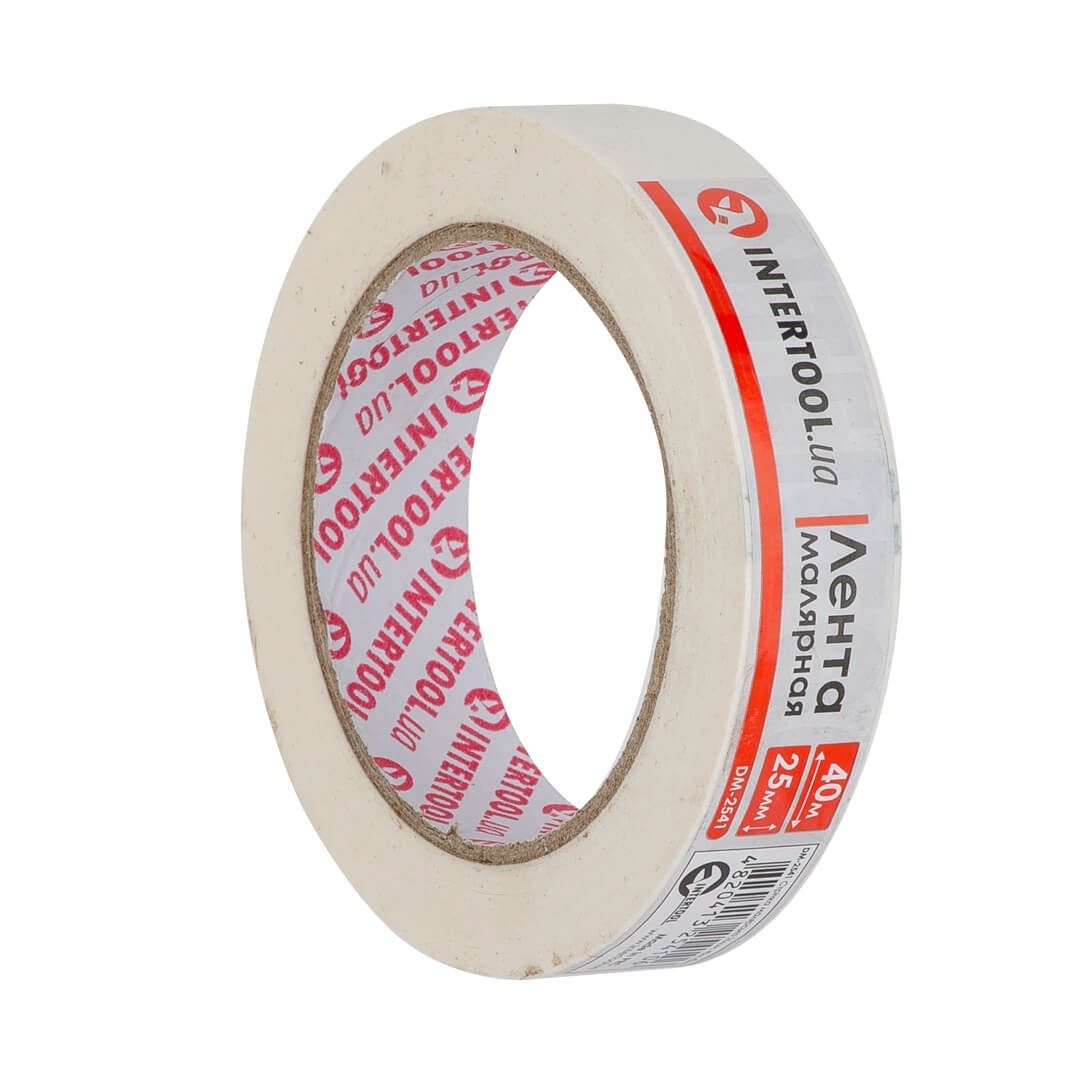 Стрічка малярна 25мм, 40м, біла INTERTOOL DM-2541 tp, фото 1