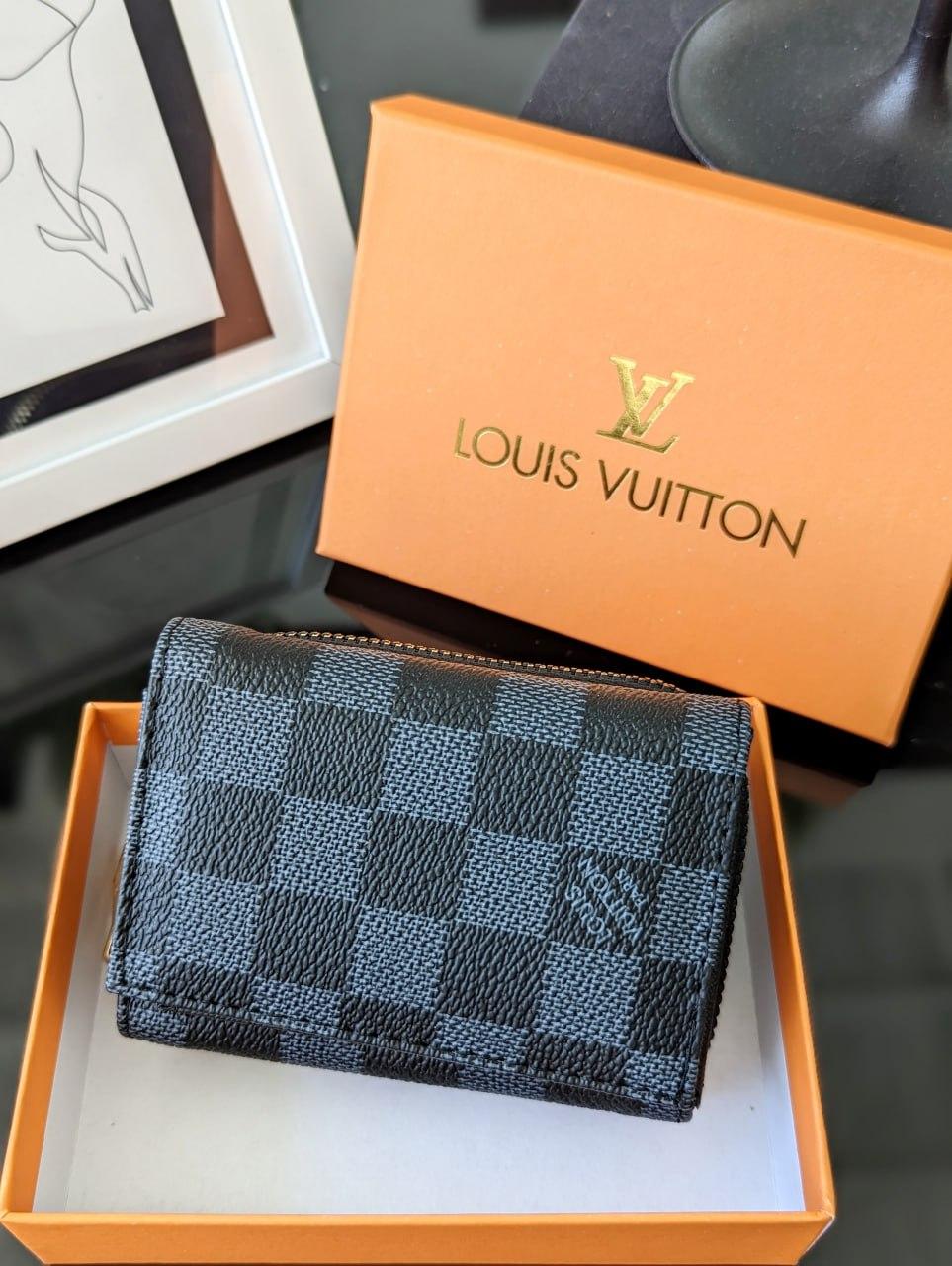 Гаманець Louis Vuitton чорний карта LUX якість Луї ВІТОН мініконвертежим, фото 1