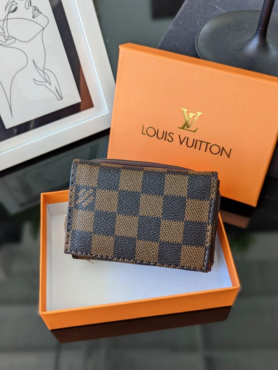 Гаманець Louis Vuitton коричневий карта LUX якість Луї ВІТОН мініконвертежим