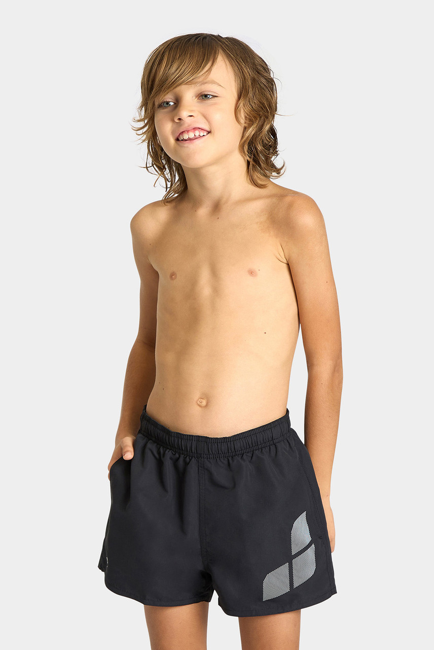 Шорти для плавання дитячі Arena BEACH SHORT LOGO R чорний, білий дит 140см