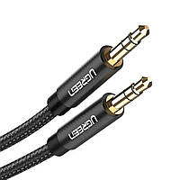 AUX кабель аудио Ugreen AV112, 3.5 mm AUX 1M Black (50361)