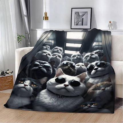 Плед 3D Котяча Мафія 20222476_B 12334 135х160 см ID 4570537, фото 1