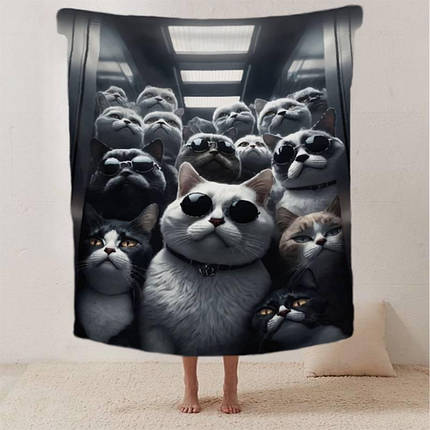 Плед 3D Котяча Мафія 20222476_B 12334 135х160 см ID 4570537, фото 3