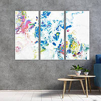 Модульна картина на полотні KIL Art Триптих Яскраві фарби абстракції 156x100 см (M3_XL_360) D7P5-2023