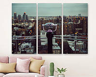 Модульная картина на холсте KIL Art Триптих Вид на Нью-Йорк с обзорной площадки 156x100 см (M3_XL_442)
