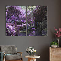 Модульная картина на холсте KIL Art Сиреневый сад 165x122 см (614-2) z111-2024