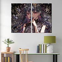 Картина диптих на холсте KIL Art для интерьера в гостиную спальню Аниме девушка 165x122 см (664-2) z111-2024