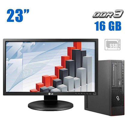 Комплект ПК: Fujitsu Esprimo E700 SFF / Intel Core i3-2100 (2) ядра по 3.1 GHz) / 16 GB DDR3 / 480 GB SSD /, фото 1