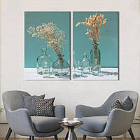 Картина на холсте KIL Art Букеты в стеклянных вазах 165x122 см (948-2) z111-2024