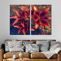 Картина на холсте KIL Art Цветы садовой лилии 165x122 см (973-2) z111-2024