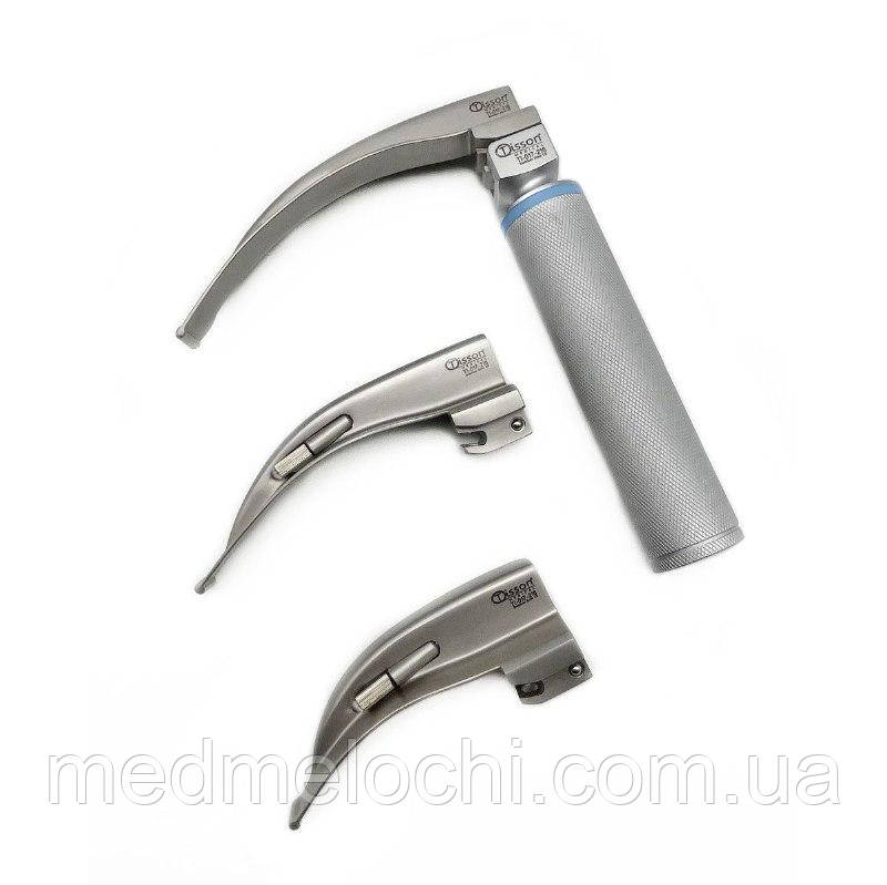 Ларингоскоп в наборі з 3-ма клинками по Macintosh з 3 додатковими лампочками
