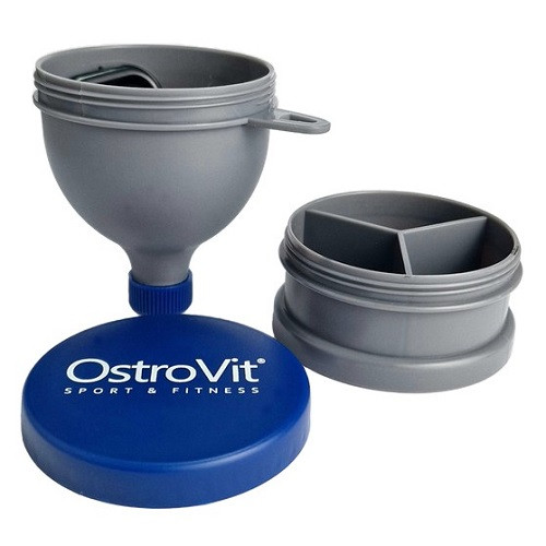 Таблетниця конусна OstroVit Funnel + Pillbox Keyring Grey Blue, фото 1